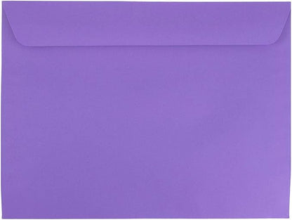 JAM PAPER 9 x 12 Booklet Colored Envelopes - Violet Purple Recycled - 25/Pack