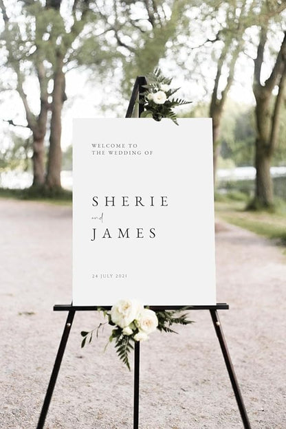 Modern Wedding Welcome Sign, Welcome Wedding Sign, Personalized Wedding Welcome Sign, Minimalist Wedding Signs, Large Wedding Sign
