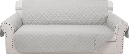Reversible Sofa Covers Couch Cover Furniture Protector for Dogs Elastic Straps Water Resistant(Sofa,Light Grey/Light Grey)