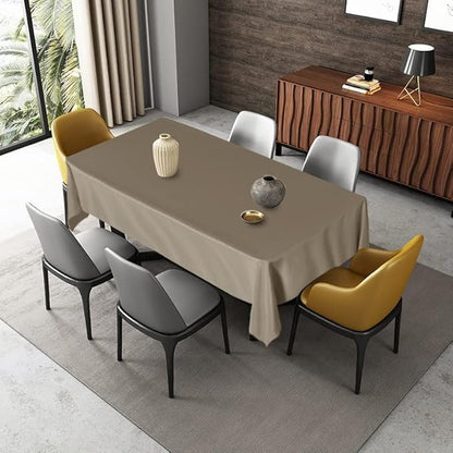 Fitable Rectangle Tablecloth Stain and Wrinkle Resistant Washable Polyester Table Cloth for Buffet Parties and Camping (54x78 inch, Taupe)