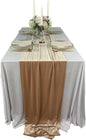 Luxurious Velvet Table Runner, 10ft Wedding Reception Decorations, 20x120inch Soft Velvet Fabric, Table Linen Overlay, Wedding Table Runners (Champagne, 20X120inch)