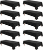 VidaFete Tablecloth 60 * 120inch 10pack Rectangle Table Cloth Polyester, Stain Wrinkle Resistant Dining Table Cover for Kitchen Dinning Party Wedding Rectangular Tabletop Buffet Decoration(Black)