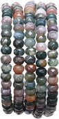 Faceted Natural India Agate Stone Rondelle 4x6mm Loose Semi Gemstone Beads for Jewelry Making 38cm