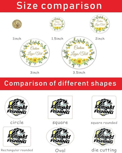Custom Stickers for Weddings, Birthdays & Businesses - Personalized Labels with Your Logo - Waterproof, Fade and Heat Resistant - Pack of 100-1000 (Custom Text, 2.5 Inch)
