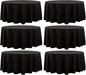Round Tablecloth 6 Pack 90 Inch Black Tablecloths Washable Decorative Linen Polyester Table Clothes Cover for Dining Table Banquets Buffet Parties and Wedding