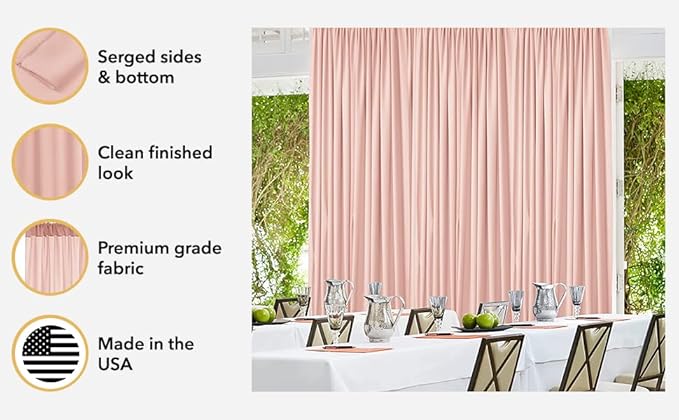 AK TRADING CO. 10 feet x 10 feet Polyester Backdrop Drapes Curtains Panels with Rod Pockets - Wedding Ceremony Party Home Window Decorations - Silver