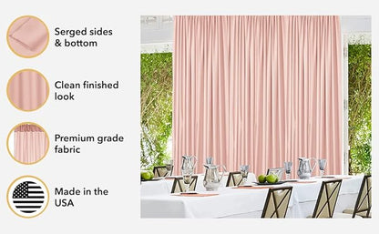 AK TRADING CO. 10 feet x 10 feet Polyester Backdrop Drapes Curtains Panels with Rod Pockets - Wedding Ceremony Party Home Window Decorations - Fuchsia