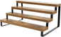 4-Tier Wooden Display Riser Shelf Stand for, Makeup, Cupcake, Condiment & Dolls Collection Home Decor Organizer, Expandable for Pantry/Counter (Brown, 4-Tier)