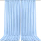 PARTISKY 10ftx10ft Blue Chiffon Sheer Backdrop Curtains, Wrinkle-Free Wedding Backdrop Drapes for Birthday Party Ceremony Arch Stage Decor Background for Photography 5ft x 10ft,2 Panels