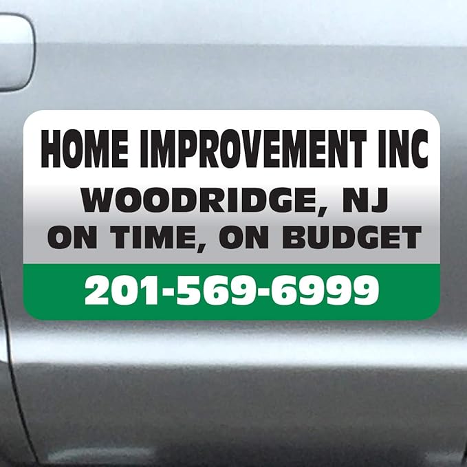 Car Magnet Signs Custom - 24"x12" (Set of 2), 30-mil Thickness with Rounded Corners (Green)