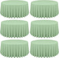 6 Pack Sage Green Round Tablecloths - 90 Inch, Polyester Table Cover, Stain and Wrinkle Resistant Washable Fabric, Perfect for Wedding Banquet Parties