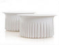 2 Pack Ivory Spandex Round Tablecloths for 60 inch Tables, Wrinkle Free Stretchy Fitted 120inch Round Table Covers 5FT with Ruffle Table Skirt for Wedding Party Dining Banquet Dinning