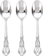 75PCS Silver Plastic Spoons - Silver Spoons Disposable - 8.1 Inch Heavy Duty Plastic Silverware - Heavyweight Elegant Disposable Utensils for Catering, Parties, Dinners, Weddings