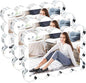 3 Pack 4x6 Inch Magnetic Acrylic Picture Frame,10+10mm Thick Block,Double Sided Clear scalloped frames for Desktop Display | Trendy Home Gift ((3 Pack), 4X6)