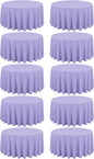 10 Pack Lavender Round Tablecloths - 120 Inch, Polyester Table Cover, Stain and Wrinkle Resistant Washable Fabric Table Cloth for Wedding Banquet Parties