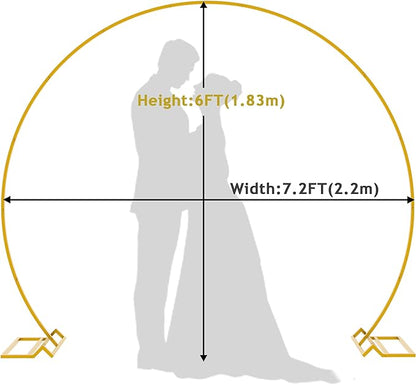 Wokceer Wedding Arch 7.2FT Round Backdrop Stand Gold Metal Circle Backdrop Stand Circle Balloon Arch Stand Frame for Birthday Party Bridal Shower Anniversary Ceremony Candy Tables Celebration