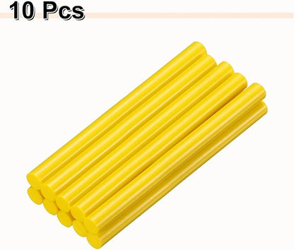 HARFINGTON 10pcs Hot Glue Sticks 0.43" Dia x 5.91" Long EVA Mini Hot Melt Adhesive Glue Stick for Hot Melt Gun Wood Plastic Glass Flowers Fabrics Foam, Yellow