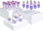 Buffet Risers, Food Display Risers for Party, White Acrylic Risers Display Stand for Buffet Table, Catering Displays for Dessert, Cube Box Nesting Riser with Hollow Bottoms (8"x9"x10" 3PCS)