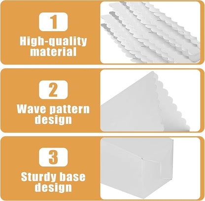 50 Pcs Popcorn Boxes Mini Paper Popcorn Box Cardboard Popcorn Container for Party Disposable Snack Candy Popcorn Bags Popcorn Holder for Movie Nights Birthday Wedding (White)