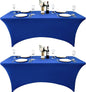 2-Pack 6ft Spandex Table Covers for Rectangle Standard Folding Tables - Wrinkle Resistant Stretch Tablecloths - Ultimate Fitted Table Protector for Parties, Trade Shows, Banquet