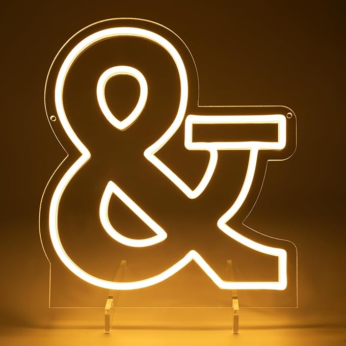 Light Up Letters &, Led Marquee Letter Lights Neon Sign, 13.9" Height Decorative Lighted Alphabet Number, Battery/USB Powered Led Letters Lights for Wedding, Birthday, Party, Christmas or Home Decor