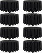 8 Pack Black Round Tablecloths 90 Inch Black Table Cloth Stain and Wrinkle Resistant Reusable and Washable Polyester Fabric for Buffet Wedding Party and Banquet