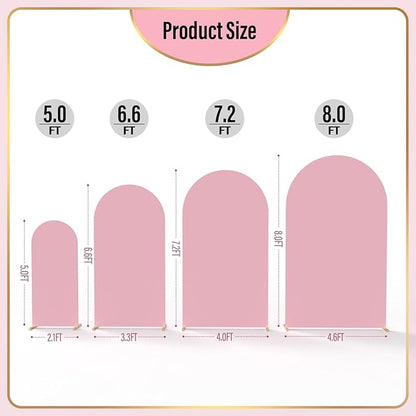 LEBENGURU Upgraded 6FT Wedding Arch Cover, Dusty Pink Spandex Fitted Arch Backdrop Cover, Round Top Chiara Stand Covers for Birthday Party Baby Shower Banquet Balloon Décor