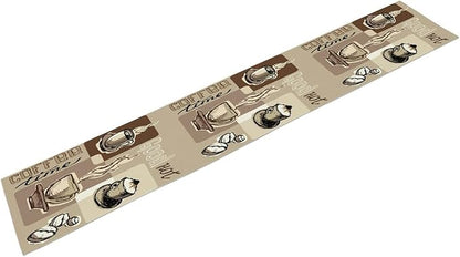 Coffee Table Runner,Vintage Style Coffee Cup Bean Abstract Theme Pattern Print Tablecloth Burlap for Hotel Indoors Outdoor Dining Room Kitchen Table Decor, 13x90in
