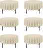 BRILLMAX 6 Pack Beige Round Tablecloths 90 Inch - Circle Bulk Linen Polyester Fabric Washable Table Cloth Cover for Wedding Reception Banquet Birthday Party Buffet Restaurant