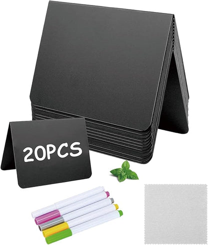 20 Pack Mini Chalkboard Signs,Food Labels for Party Buffet Weddings and Bakery Table Signs Small Chalkboard Sign Reusable Food Signs for Buffet Easy to Write On and Erase(4"x3")