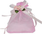 Ankirol 50pcs Sheer Organza Favor Bags For Wedding 3.8x4.8'' Gift Bags Samples Display Drawstring Rose Pouches (pink)
