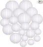 ADLKGG White Paper Lanterns Party Decorative, White Round Hanging Paper Lanterns Decorations for Graduation Wedding Engagement Birthday Party Decorations, 21pcs