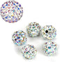 100pcs Adabele Grade A Suncatcher Crystal Rhinestone Pave Loose Beads 6mm Clear AB Polymer Clay Disco Ball Spacers Compatible with Shamballa All Craft Jewelry Making DB6-2