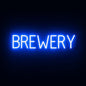 SpellBrite BREWERY Sign | Beer-Related Sign with Neon Look, Blue LED Light Source | 29.1" x 6.3"