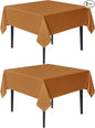 sancua Thanksgiving Square Tablecloths 70x70 Inch Bronze, 2 Pack - Fabric Fall Table Cloth for Square or Round Tables, Washable Polyester Table Cover for Dinner, Holiday Party, Display Tables