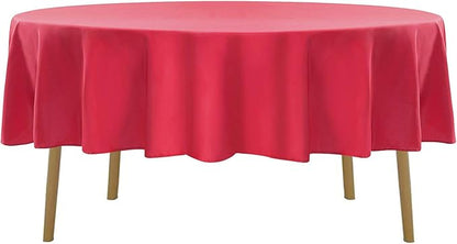 90 inch Round Tablecloth Washable Polyester Table Cloth Decorative Table Cover for Wedding Party Dining Banquet（90 inch,Red）