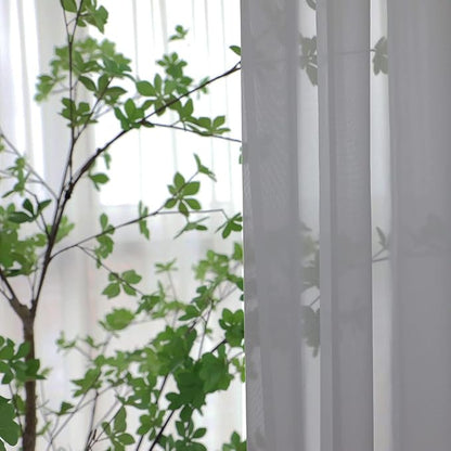 Window Gray Sheer Curtains 130 Inches Long 2 Panels Sheer Curtain Basic Rod Pocket Panel for Bedroom Children Living Room Yard Kitchen (Gray, 52" W x 130" L | 2 pcs)
