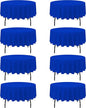 BRILLMAX 8 Pack Royal Blue Round Tablecloths 90 Inch - Circle Bulk Linen Polyester Fabric Washable Table Cloth Cover for Wedding Reception Banquet Birthday Party Buffet Restaurant