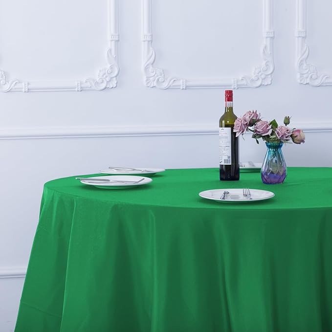 Ascoza 2pack 70 Inch Emerald Round Tablecloth in Washable Polyester Fabric for Wedding/Banquet/Restaurant/Parties