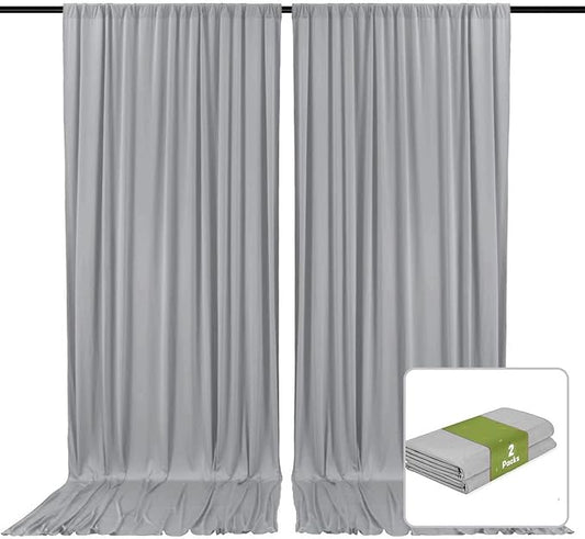 2 Panels Dark Gray Backdrop Curtain, 10 x 7 Feet Background Curtains for Parties, Weddings, Baby Showers, Bachelorette Halloween, Christmas Birthday Party Photoshoot Backdrop Curtains Decorations