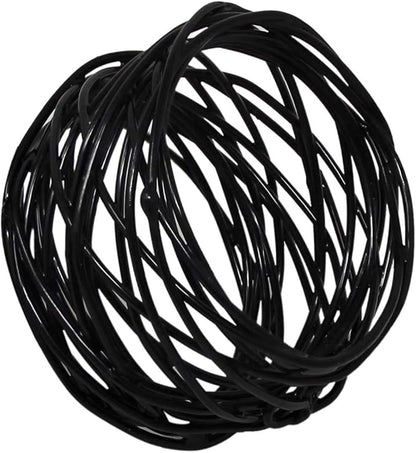 Handmade Round Mesh Black Napkin Rings Holder for Dinning Table Parties Everyday, Set of 12