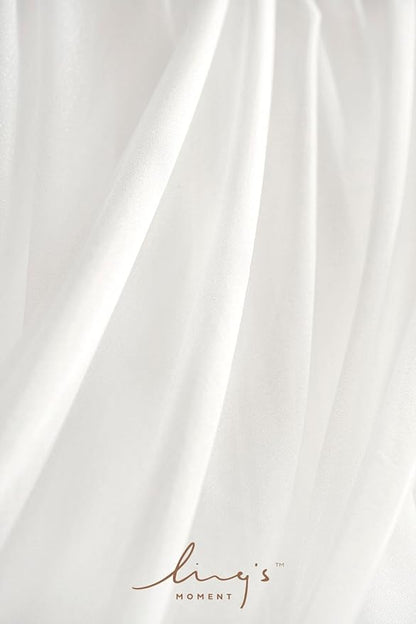 Ling's moment Wedding Arch Draping Fabric 2 Panels 32Ft x 30" Wrinkle-Free Wedding Arch Drapes Chiffon Fabric, White Curtain for Wedding Ceremony Reception Background Party Home Garden Decorations