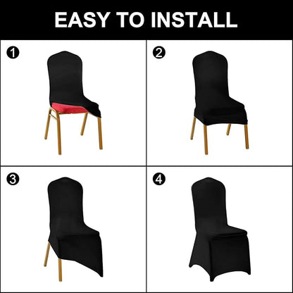 SUPERO Waterproof Spandex Chair Cover 12PCS, Stretch Dining Chair Covers, Polyester Outdoor Chair Covers, Protector Stretch Chair Cover for Party Universal, Banquet, Wedding Event, Hotel(Pink)