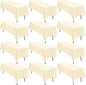 12 Pack 60 x 102 Inch Rectangle Tablecloth, Beige Tablecloth for 6 Feet Rectangle Tables, Stain and Wrinkle Resistant Washable Fabric Table Cloth for Wedding Dining Table Buffet Parties Camping