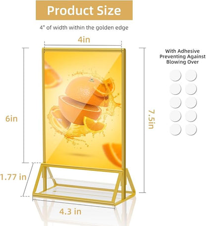 Acrylic Sign Holder 4 x 6 Clear Table Flyer Holder，Plastic Display Stand for Home Office Shop- Exhibition 4 x 6 inches (6pcs)