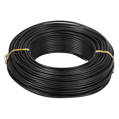 Fashewelry 114 Feet 10 Gauge Aluminum Wire Black Bendable Metal Craft Wire for Beading Jewelry Craft Making (2.5mm)