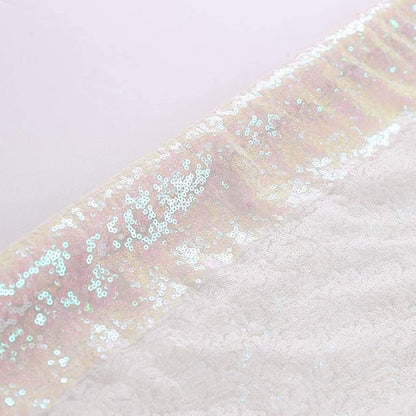 Eternal Beauty White Iridescent Sequin Backdrop, 6x6 Ft Glitter Background Curtains for Shimmer Photography Party Wedding Birthday Back Drop Decor