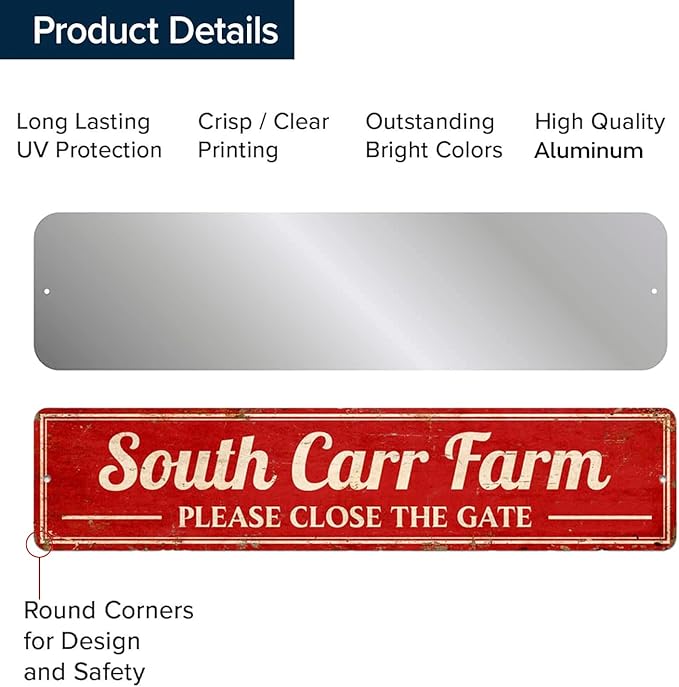 Custom Metal Signs for Home Decor - Personalized Outdoor Street Sign, Fade Resistant Aluminum, UV Protected & Weatherproof - 4x18 Inches