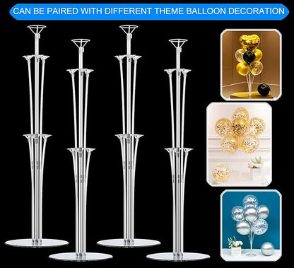 LANGXUN 28" Height Table Balloon Stand Kit for Birthday Party Wedding Decorations, Balloons Arch Kit for Graduation Party and Christmas Balloon Decorations (4 Pack)