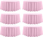 Round Tablecloth 6 Pack 108 Inch Pink Tablecloths Washable Decorative Linen Polyester Table Clothes Cover for Dining Table Banquets Buffet Parties and Wedding